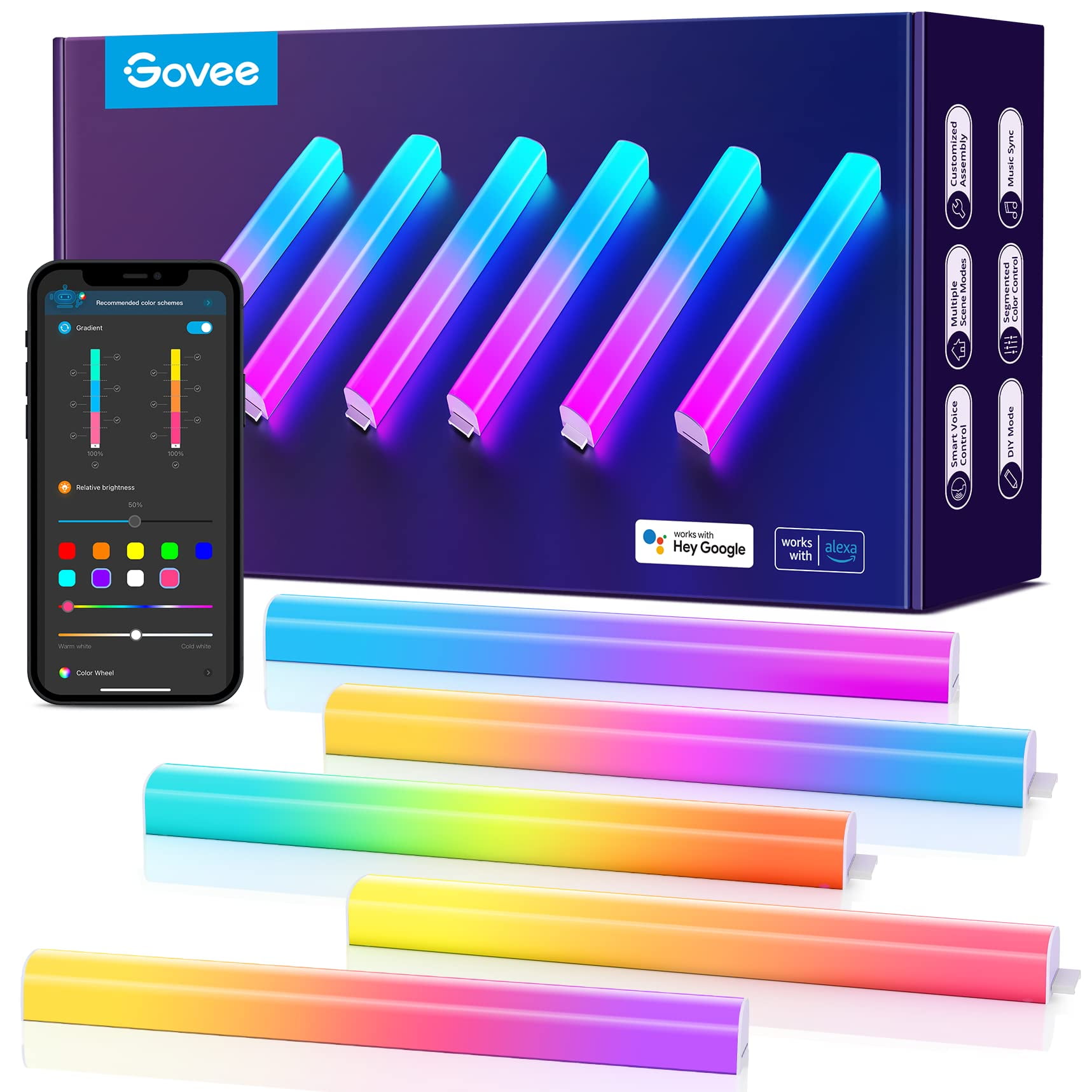 Set De Luces De Pared Govee Glide Rgbic Led Smart Alexa Google 2