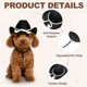 thumbnail image 3 of Sombrero de vaquero para perro Uxcell, mini sombrero de vaquero para mascota con correa ajustable para la barbilla, gorra de cosplay con cuerda de algodón decorativa, (Negro, S), para perros y gatos, 3 of 7