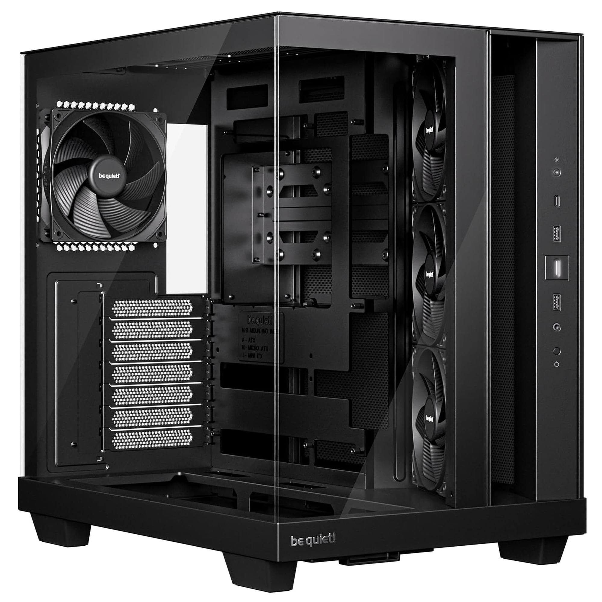 Be Quiet! - Pc Case, ¡cállate! Light Base 500 Con Ventana Completa Y 4 Ventiladores