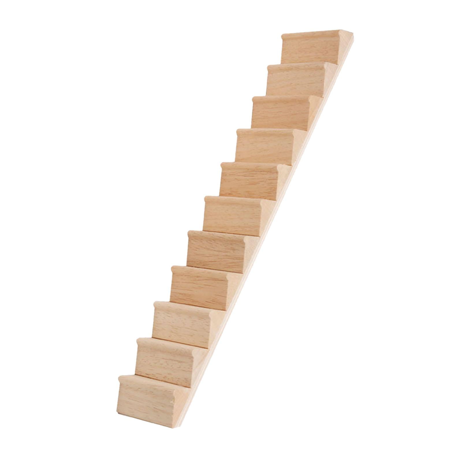 Magideal - Escaleras En Miniatura A Escala 1:12, Muebles Para Casa De Muñecas, Decoración Para Casa De Muñecas, Artesanía Diy, Mini Escalera De Madera Para Micro