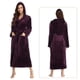 thumbnail image 2 of Bata De Baño Con Capucha Para Mujer De Invierno Grueso Cálido Violeta Oscuro, 2 of 3