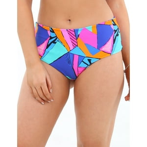 Samia - Bikini Calzón Colaless Tiro Alto Estampado Azul S