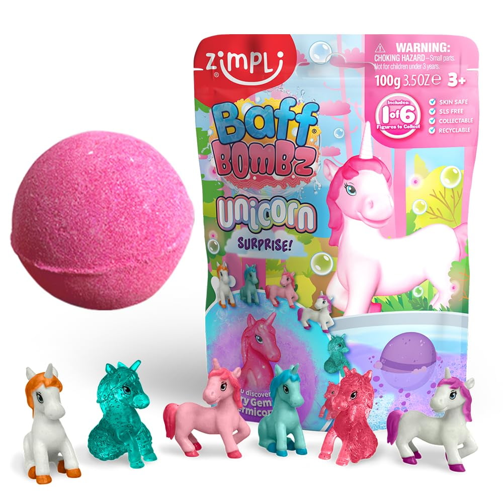 Bomba De Baño Zimpli Kids, Unicornio Grande Con Juguete Sorpresa, 100 G