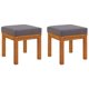 thumbnail image 1 of Taburetes de patio VidaXL de madera maciza de acacia con cojines, juego de 2, 1 of 7