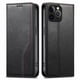 thumbnail image 1 of Funda tipo cartera para iPhone 15 Pro Max de piel con cierre magnético, ranuras para tarjetas y correa para la muñeca Negro, 1 of 6