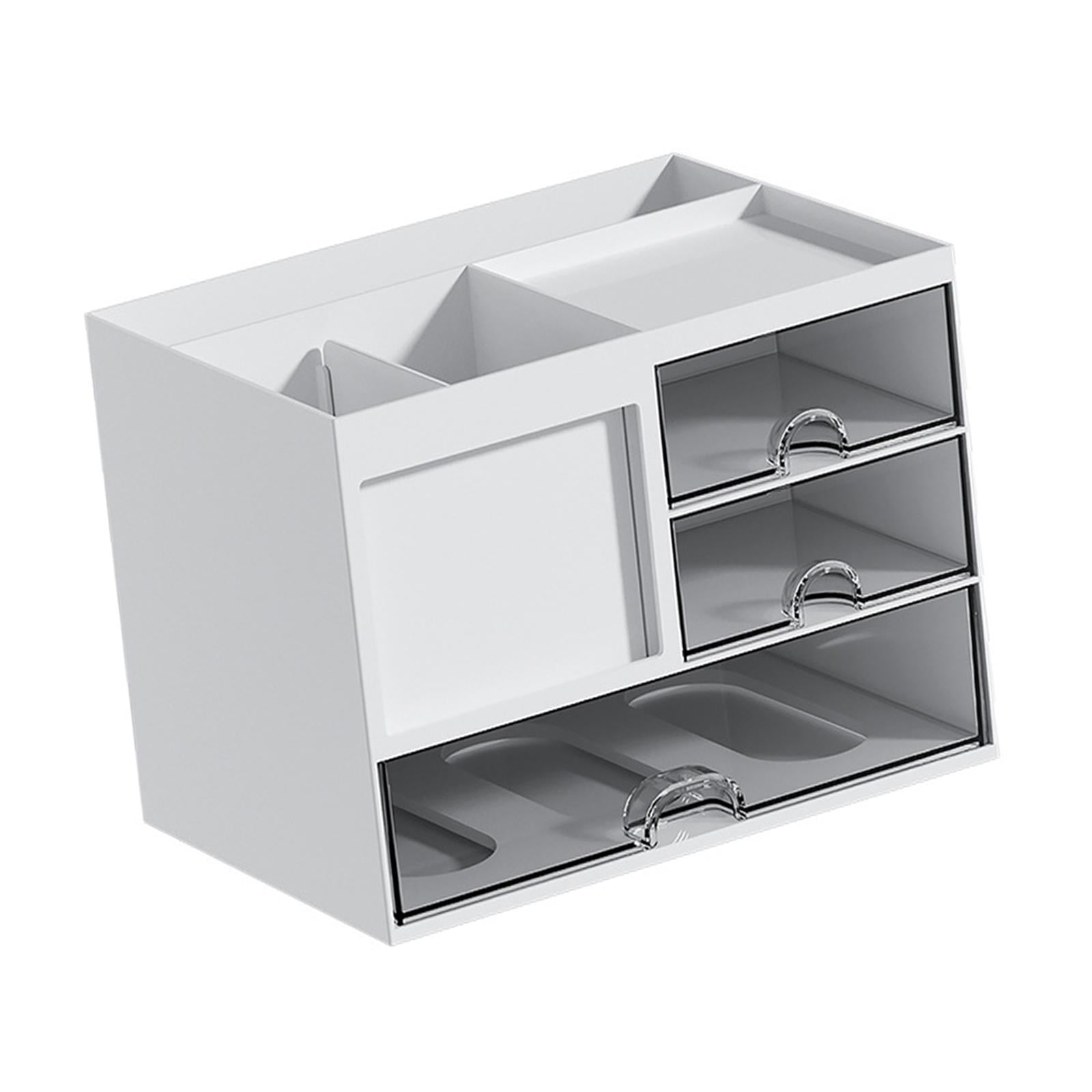 Ioensy - Caja De Almacenamiento De Escritorio, Organizador De Tocador De Maquillaje Para Organización De Oficina En Casa