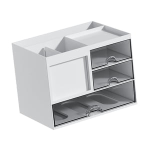 Ioensy - Caja De Almacenamiento De Escritorio, Organizador De Tocador De Maquillaje Para Organización De Oficina En Casa