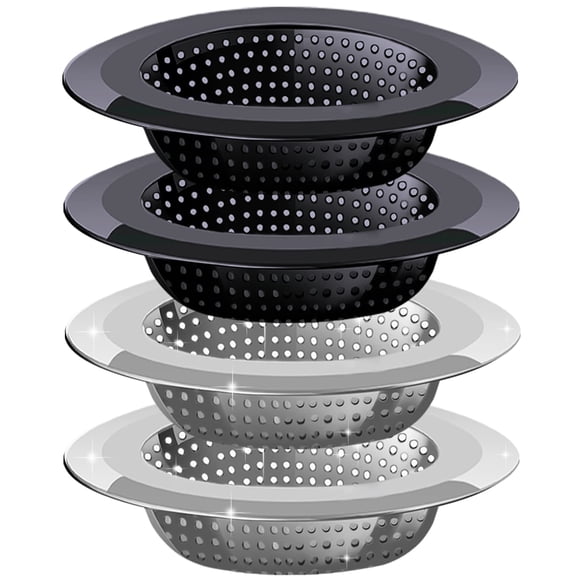 Colador para fregadero de cocina V-TOP, paquete de 4, acero inoxidable, 11.5 cm