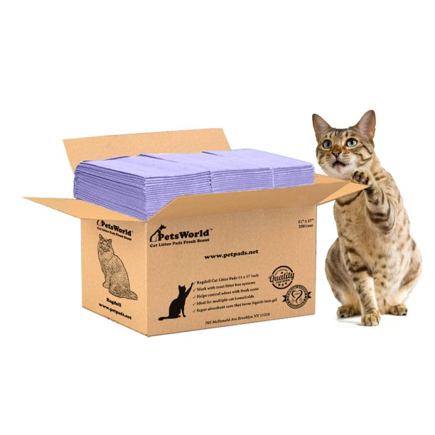 Recambios de Almohadillas para Caja de Arena PETSWORLD Pack de 200 con Aroma Fresco