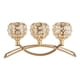 thumbnail image 2 of Candelabro De Cristal 3 Brazos Adorno De Mesa De Boda Dorado, 2 of 5