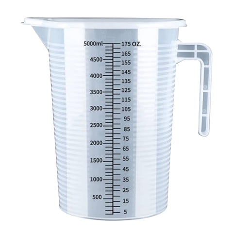 Bothyi - Taza Medidora Con Escala Clara Jarra Medidora Con Tapa Para Cerveza Casera Té 5000 Ml