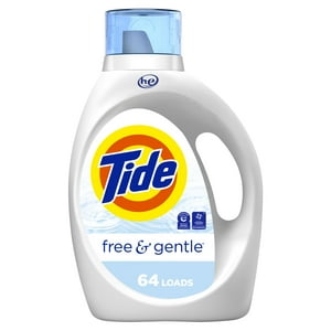 Detergente Para Ropa Tide Free & Gentle, 64 Cargas, 2,48 L