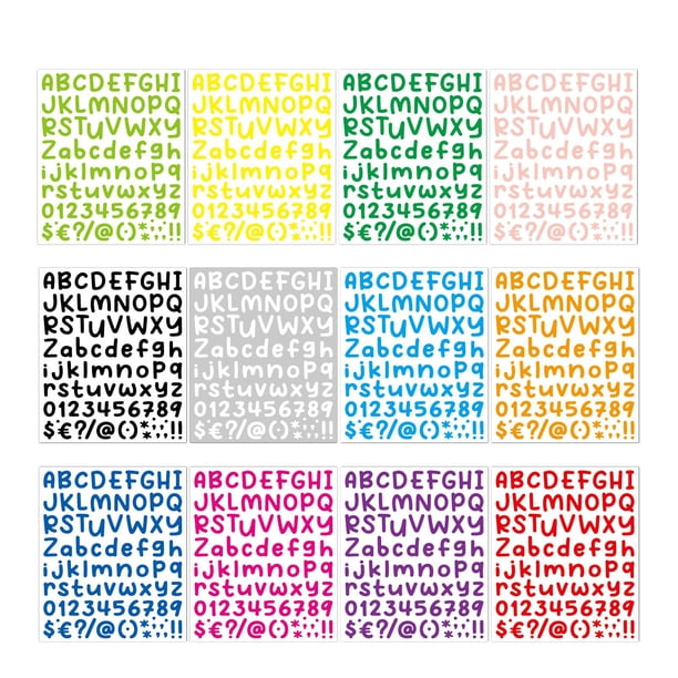 12 Pegatinas De Letras Para Niños, Pegatinas De Letras Y Números Para Pared De Tarjetas, Hogar