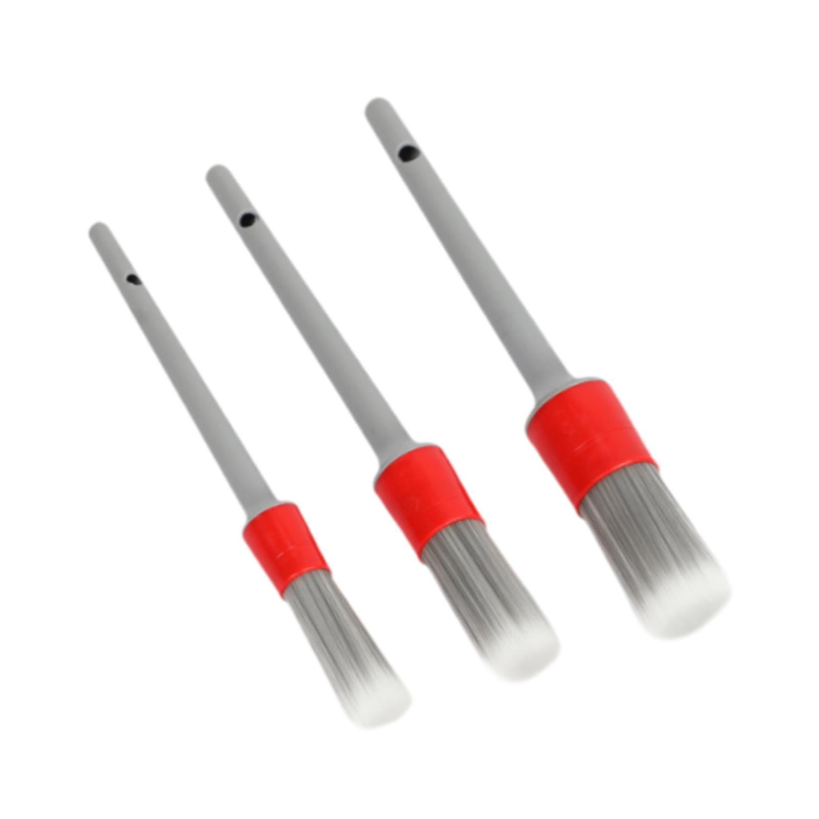 Magideal - Kit De 3 Cepillos Genéricos Para Detalles De Coche, Multifuncionales, Fáciles De Colgar, Sin Rayones, Accesorios De Lavado Automático, Herramienta De Anillo Rojo