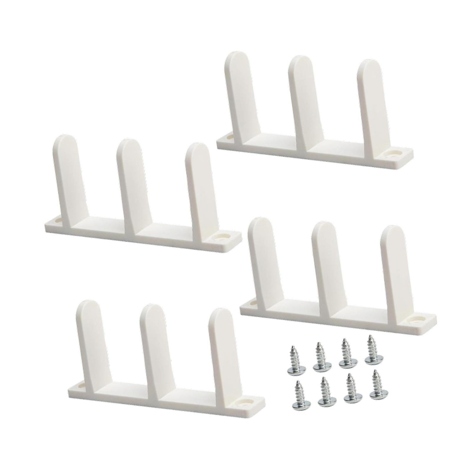 Bothyi - 4 Guías Inferiores Para Puertas Corredizas De Cocina, Revestimiento Interior, Armario, Guías De Suelo Para Puertas, Color Blanco