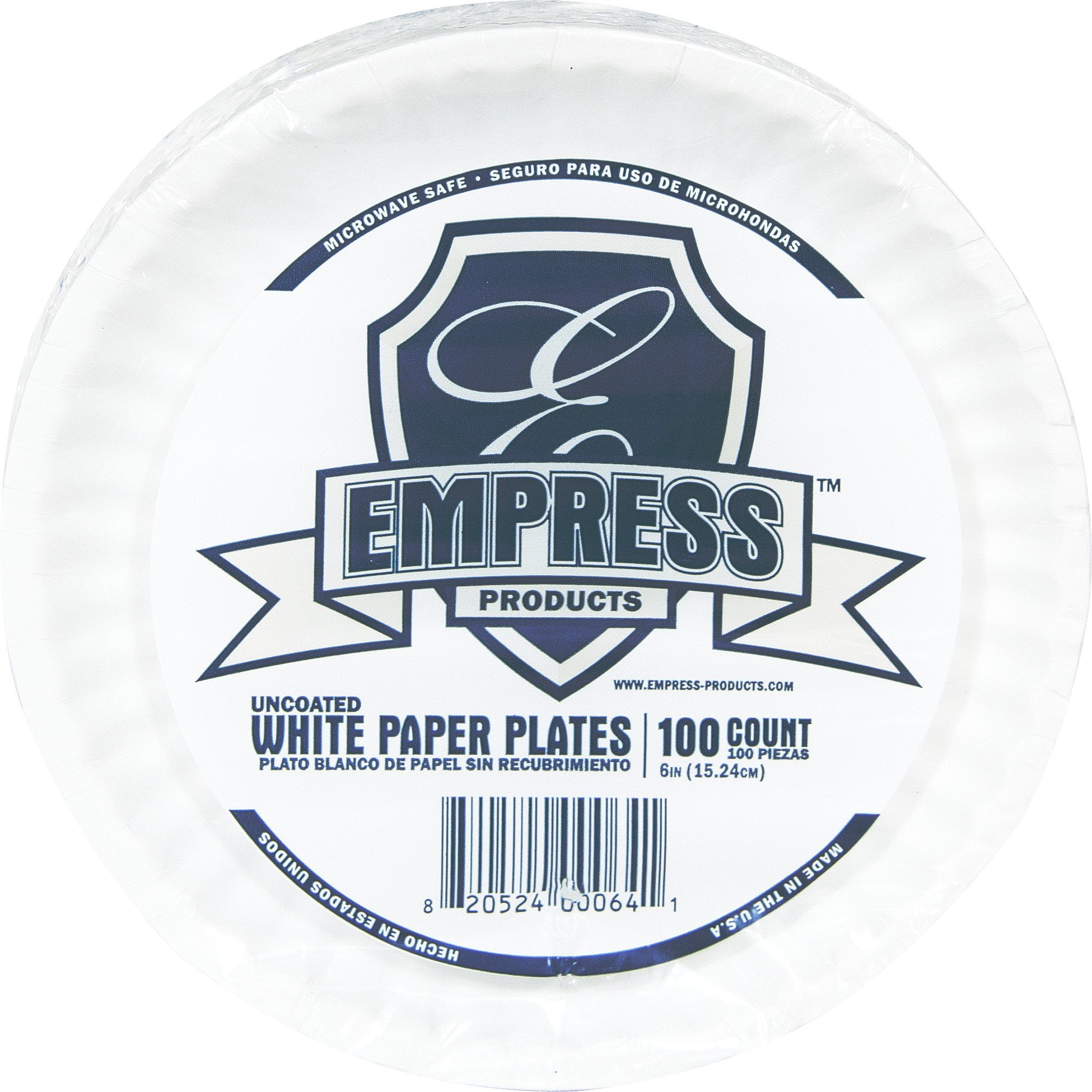 Plato De Papel Empress E30300 00065 Sin Estucar, 23 Cm, Paquete De 1200