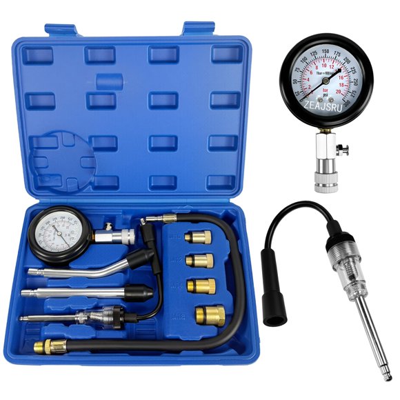 Probador de Compresión ZEAJSRU 300 PSI Kit para Auto y Moto