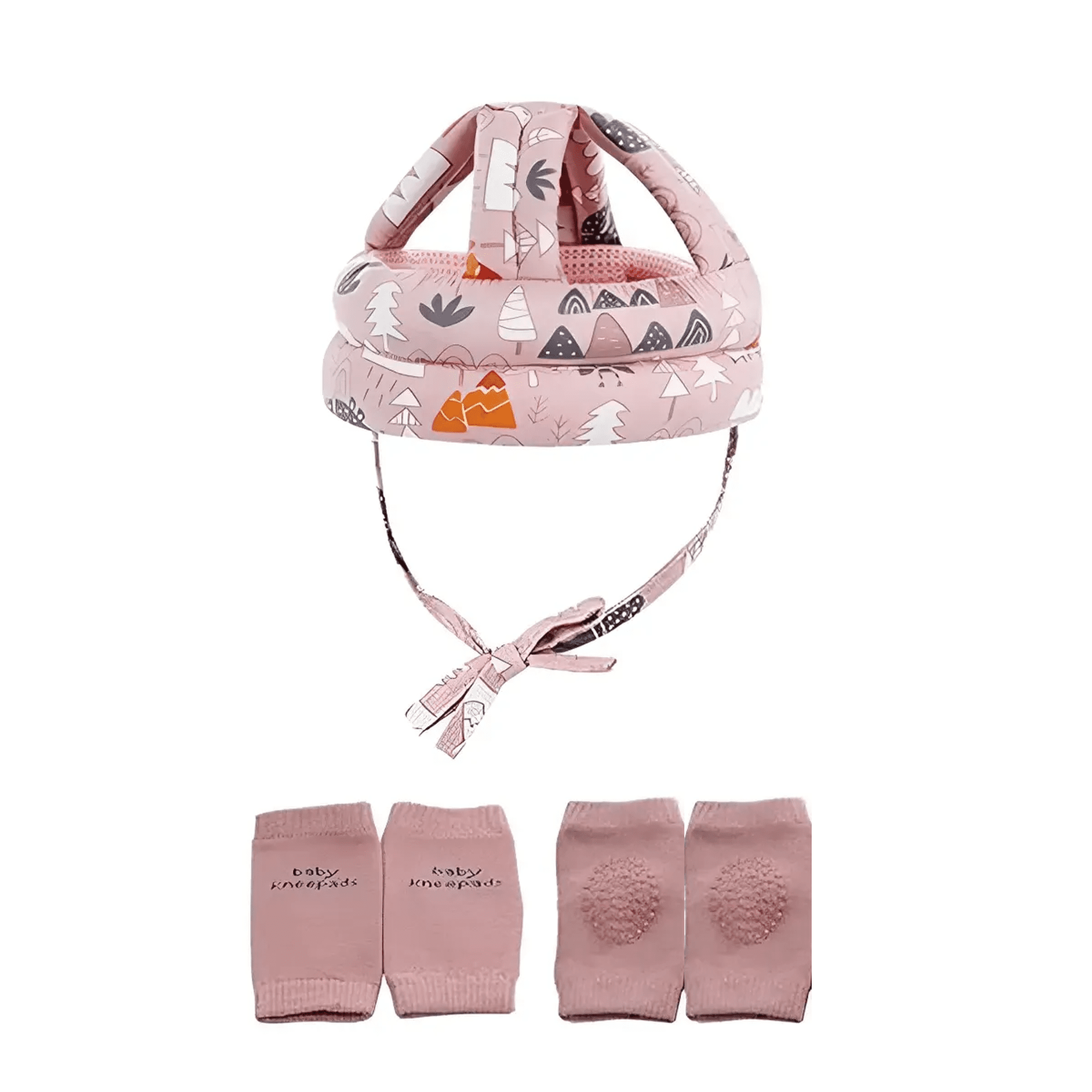 Casco Gorro Belug Protector Anti Golpes Bebe Y Rodilleras Rosa