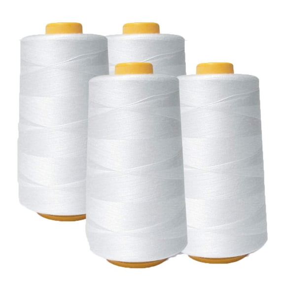 Hilo de coser AK TRADING CO. 4 unidades de 6000 yardas, blanco