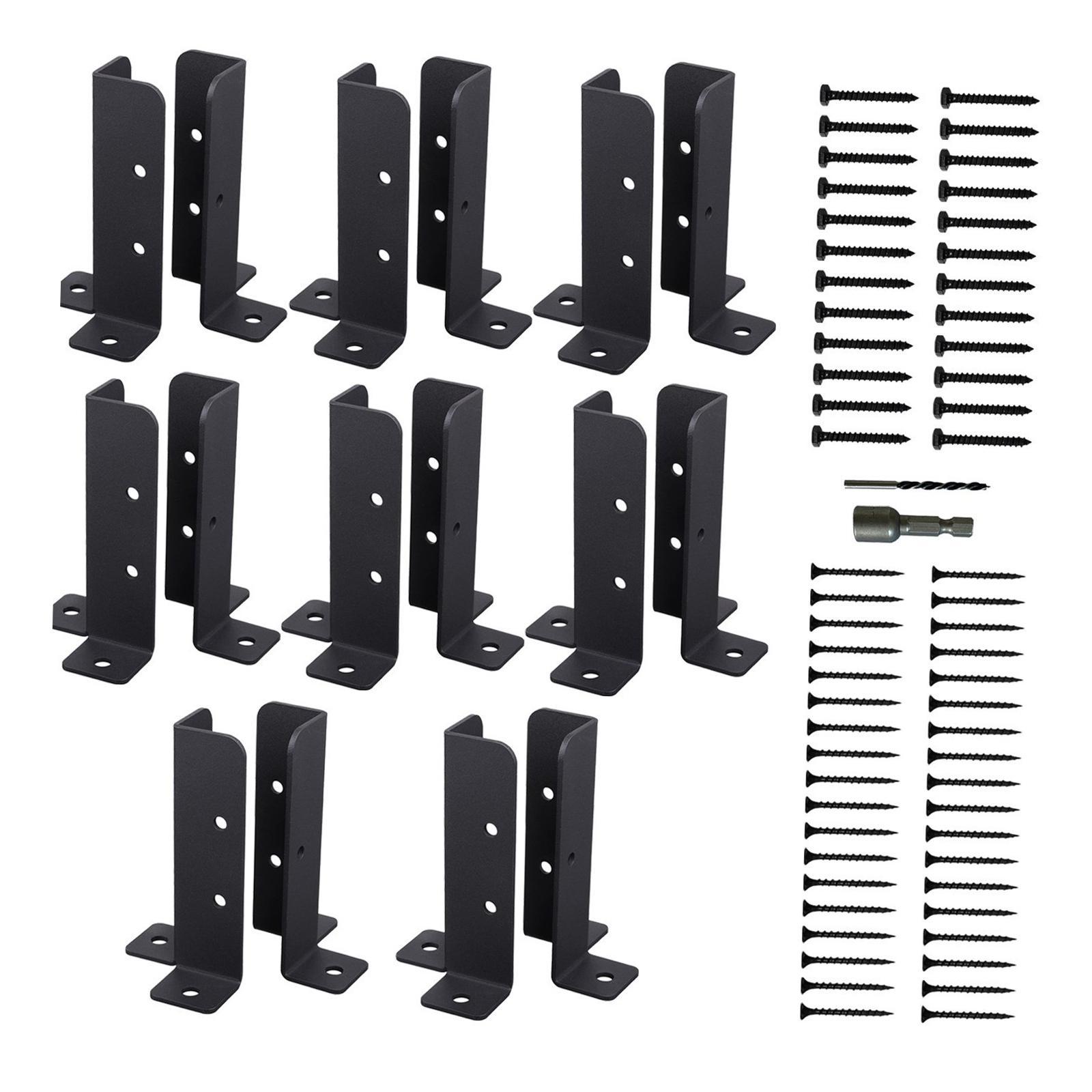 Magideal - Soporte De Base De Poste, Soportes De Barandilla De Poste De Enrejado Ajustables, Soporte De Poste De Cerca De Buzón, Soporte De Anclaje De Poste De C 16 Piezas