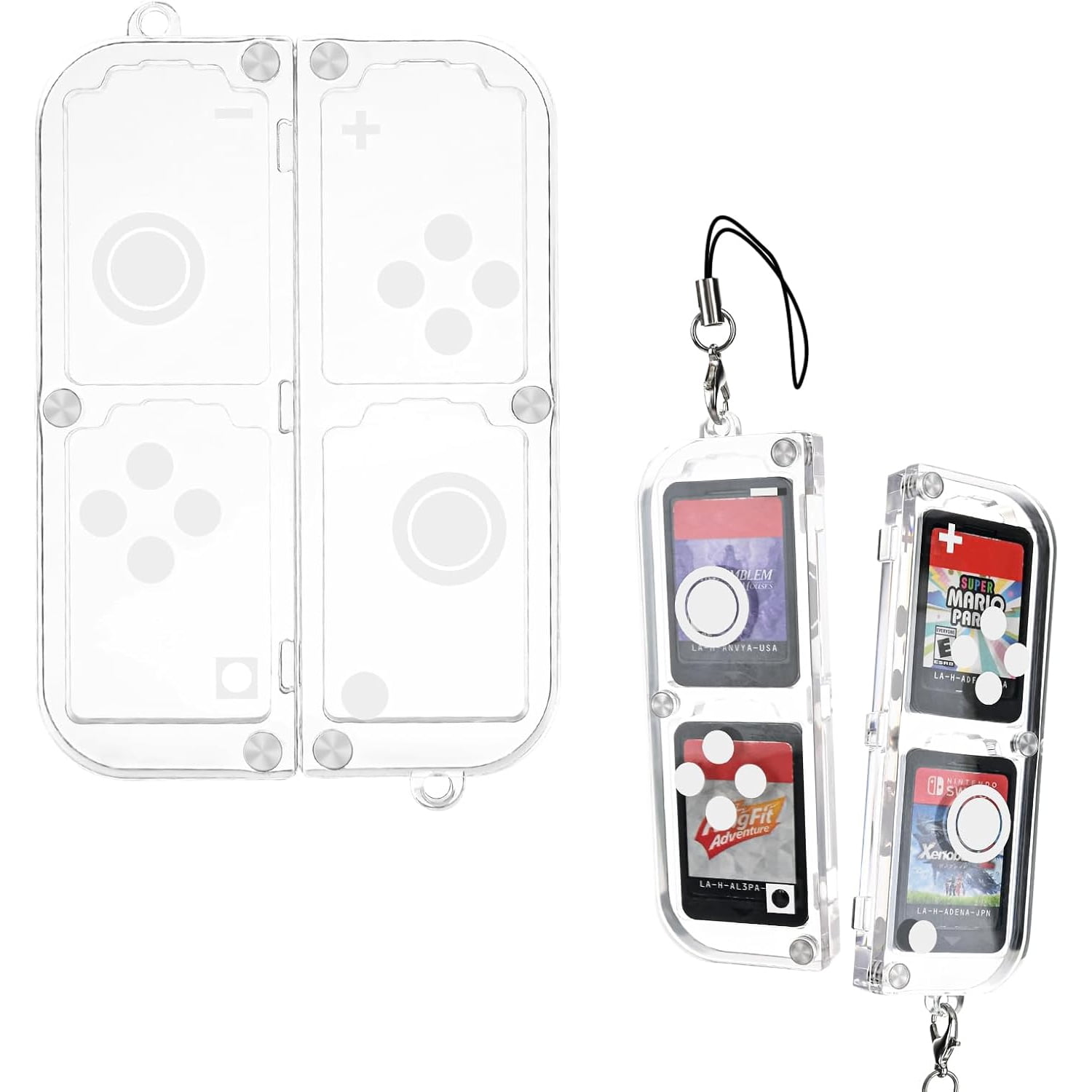 Genérico - Estuche De Almacenamiento Magnético Para Switch/2/lite/oled, Soporte Duro Portátil De Acrílico Con Compartimentos Desmontables Para Tarjetas De Juego Y Tarjetas De Memoria