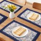 thumbnail image 2 of Juego de Manteles Rústicos de 6 Manteles para Decoración de Mesa de Comedor, Mantel de Cocina Lavable con Ribete de Encaje Rosa Azul 19.7*11.8 pulgadas, 2 of 6