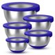 thumbnail image 1 of Juego de 5 tazones para mezclar KITEISCAT de acero inoxidable azul, 1 of 6