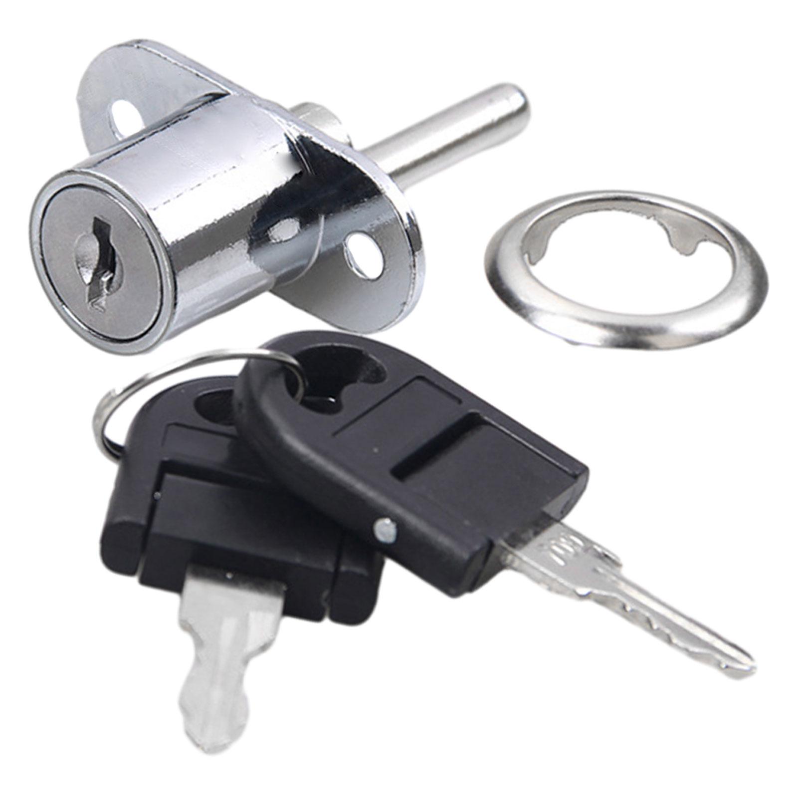 Magideal - Cerradura De Émbolo De Empuje Cerradura De Émbolo De Aleación De Zinc Cerradura De Gabinete De Cabezal De Cilindro Portátil Cerradura De Cajón Cerradu 19Mm Plata