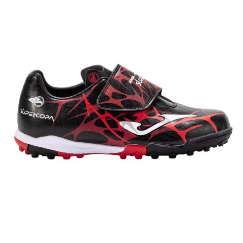 Zapatilla Fútbol Turf Kids Supercopa Jr Negro Rojo Joma