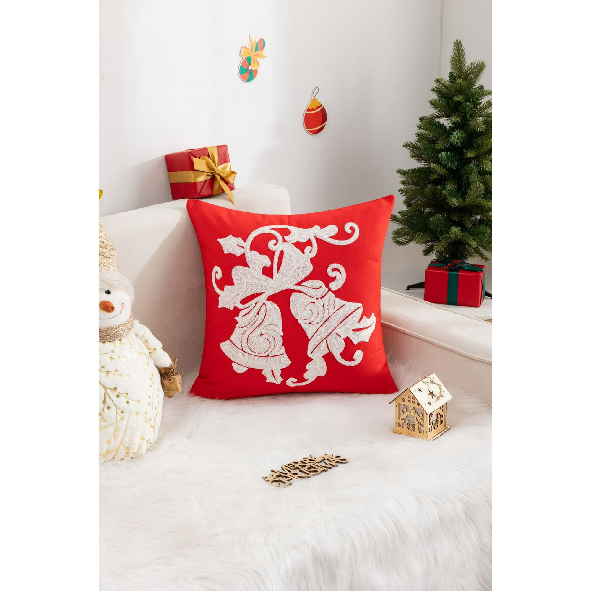 Todo Hogar Santiago De Chile - Cojín Navideño Con Diseño Bordado - D16