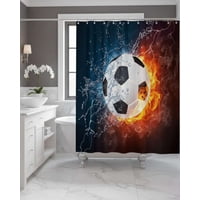 Mylhogar - Cortina De Baño Tela Género + Forro Impermeable