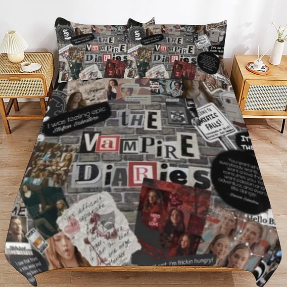The Vampire Diaries Soft and Durable Hypoallergenic Sleep Upgrade Zipper Closure Duvet Cover Sets for Relaxation