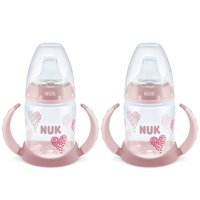 Vaso De Entrenamiento Nuk Aprendiz 150 Ml 6M+ Con Pico Suave Corazones Rosas