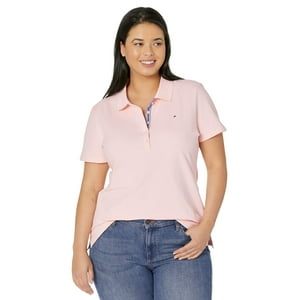Polo Tommy Hilfiger Liso De Manga Corta Con Diseño De Bailarina, Color Rosa