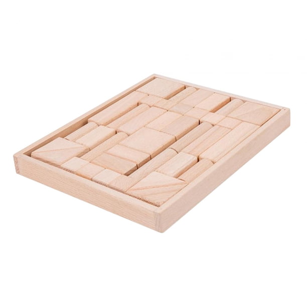 37x Sólidos Geométricos De Madera Educativos A Partir De 3 Años Bloques De Formas 3D De Superficie Lisa