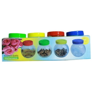 Genérico - Set De 4 Especieros Recipientes En Vidrio Con Tapa Calidad ®