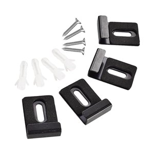 Magideal - 4X Kits De Clips De Soporte Para Espejo, Kits De Suspensión De Espejo Para Montaje En Pared Con Accesorios, Clips De Retención Pesados Para Exhibición Negro L