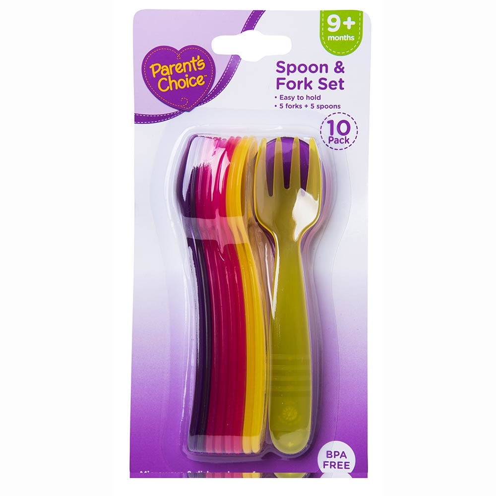 Pack Cucharas + Tenedores Multicolor 1 Un Parent's Choice