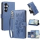 thumbnail image 1 of Funda Billetera Floral en Relieve samsung galaxy S26 FE con Tarjetero y Cremallera Azul, 1 of 6