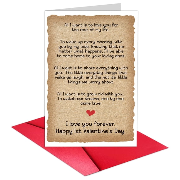 Tarjeta de San Valentín TQDaiker para el primer aniversario de Romantic Love