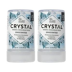 Crystal Essence - Desodorante Mineral Crystal Travel Stick Sin Perfume, 44 Ml (Paquete De 2)