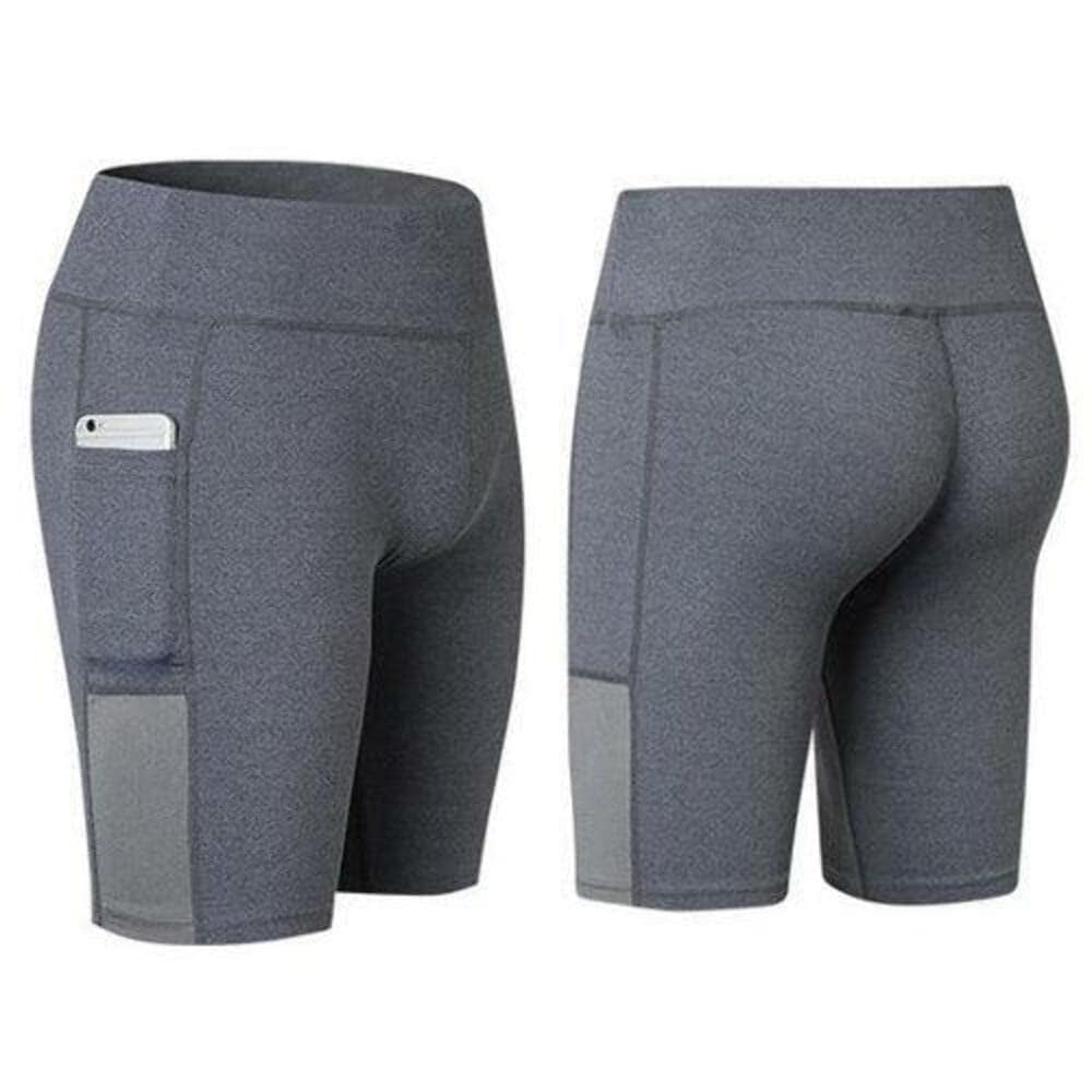 Pantalones Cortos De Yoga Fashion Vista, Elásticos Para Todas Las Estaciones, Con Bolsillo