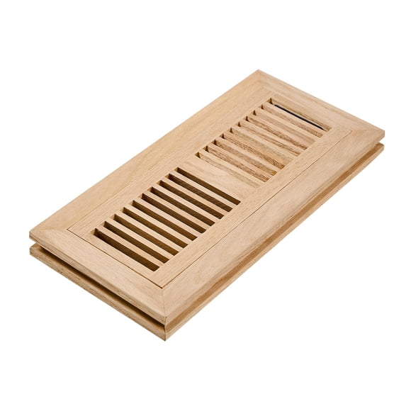 Soporte empotrado Floor Register Razo de roble blanco de 10 x 30 cm con amortiguador