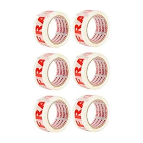 Genérico - Cinta Embalaje Frágil Pack 6 De 50 Metros 50 Micrones 48Mm