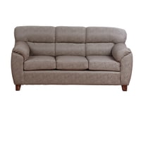 Muebles América - Sofá Ivannia 3 Cuerpos Lino Sidelli Café