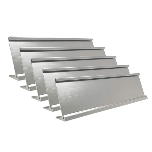 Porta Placa De Escritorio De Aluminio 5 Unidades 5 X 25 Cm