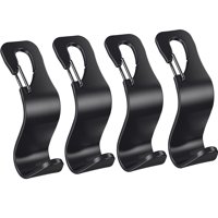 Eldhus - 4 Pack Car Back Seat Headrest Hook Hanger For Purse Grocery Bag Handbag Hat