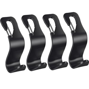 Eldhus - 4 Pack Car Back Seat Headrest Hook Hanger For Purse Grocery Bag Handbag Hat