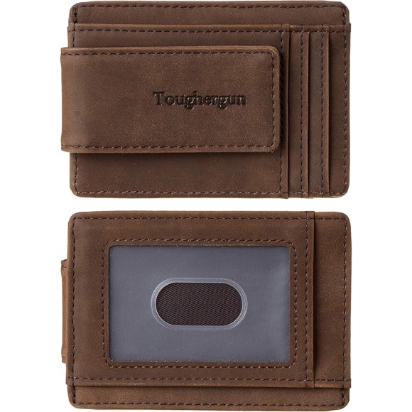 Toughergun Slim Wallet for Men RFID Blocking Money Clip, Minimalist