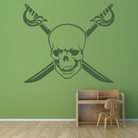 Rienda Libre Graphics - Decomural Pirate Skull Pirate Swords Ws-35685